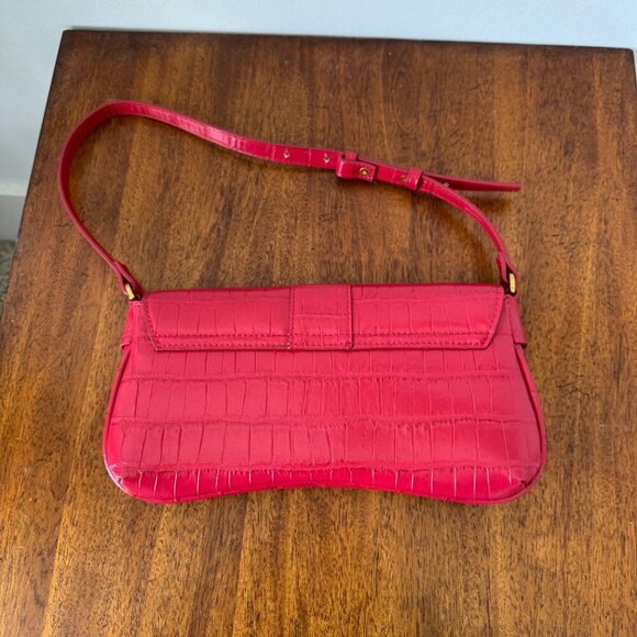 Mango Coconut-Effect Shoulder Bag Red - Picture 4 of 7